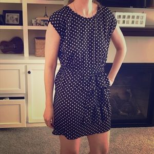 Black and pink polka dot dress